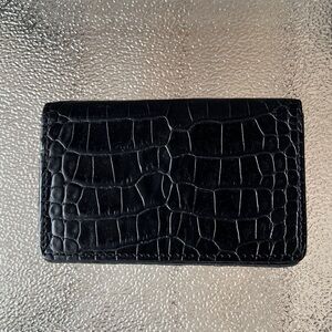 Lodis Black Croc-Embossed Card Case
